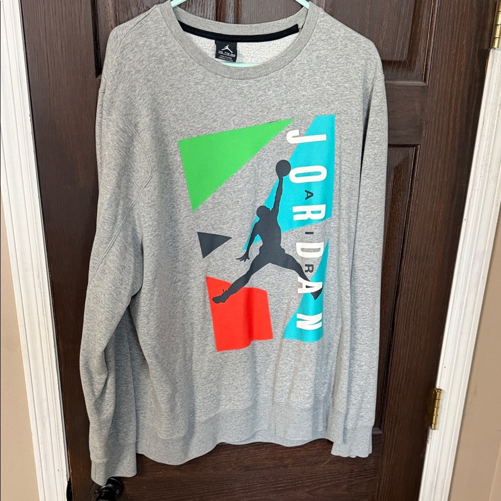 Jordan Gray and Multicolor Crewneck Sweater